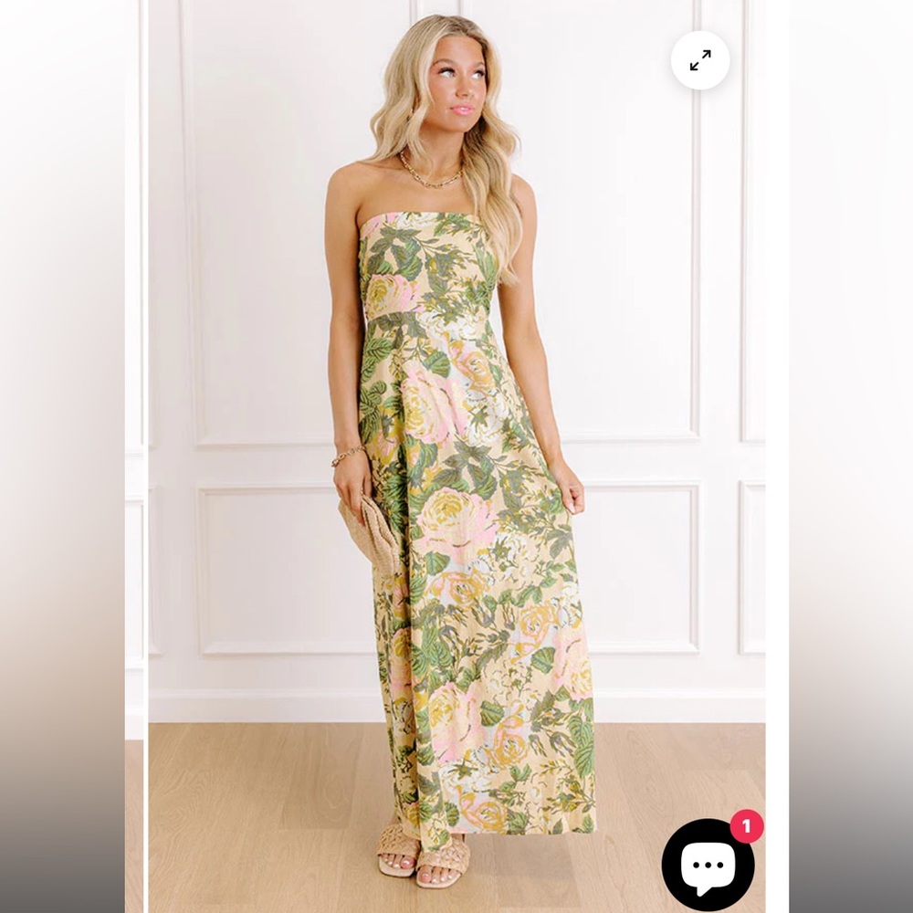 Golden Hour Garden Linen-Blend Midi Dress - Picture 5 of 6